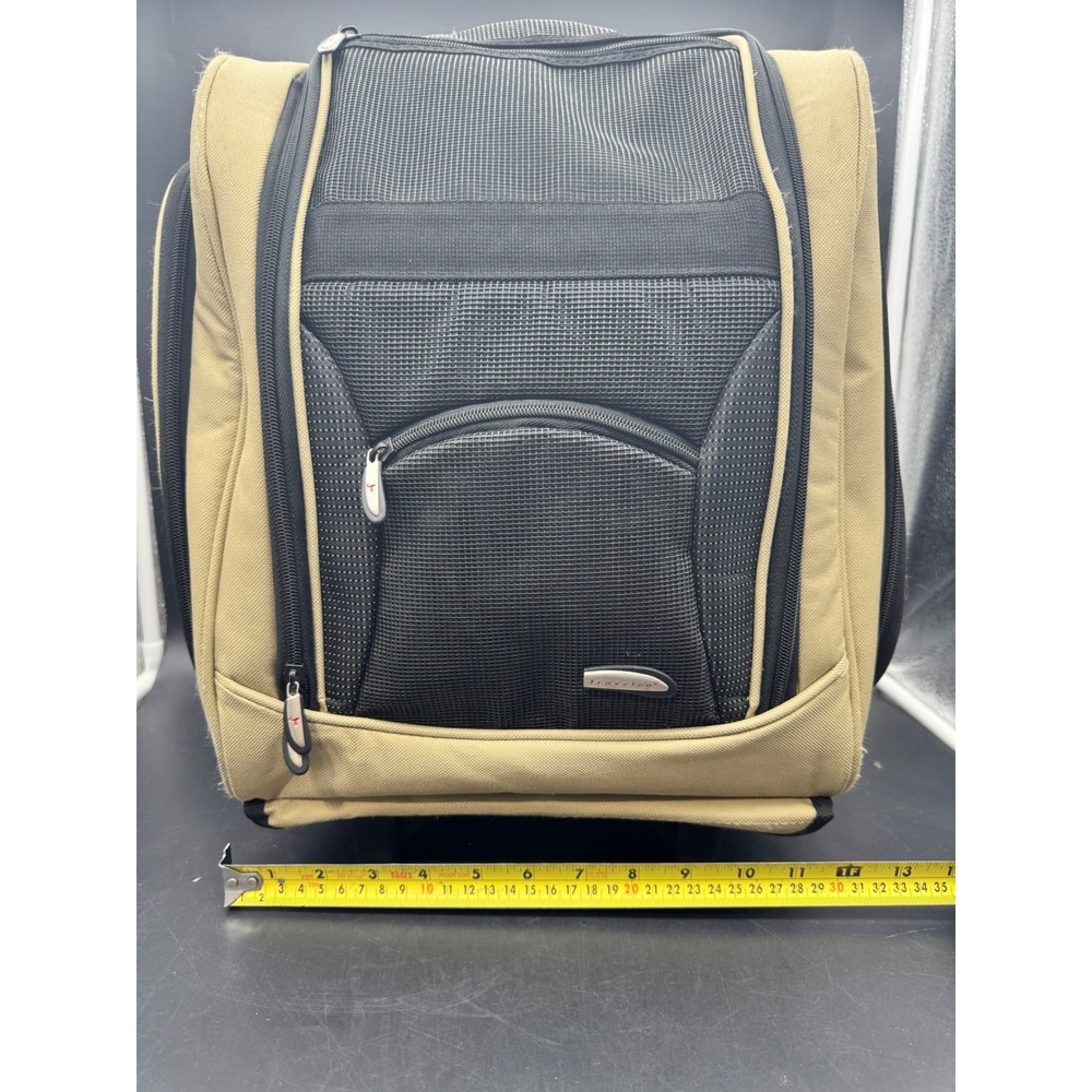 Travelon Wheeled Under Seat Carry-On Rolling Luggage Khaki Black Travel Bag - Picture 11 of 13